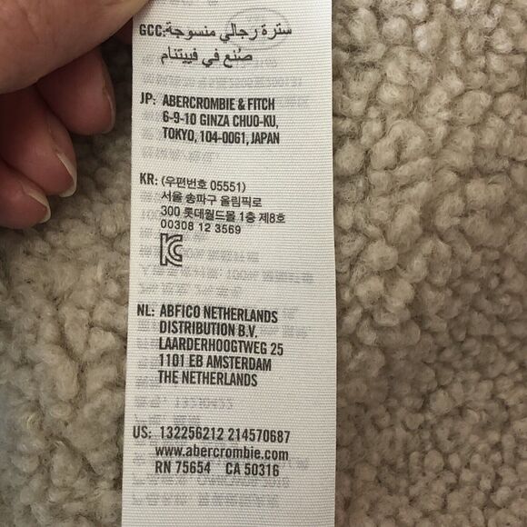 Abercrombie & Fitch Sherpa Lined Boxy Relaxed Fit Shaggy Plaid Flannel Jacket L - Picture 12 of 16